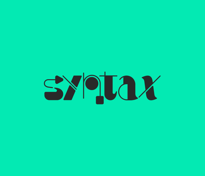 Solid Syntax brand blue tile